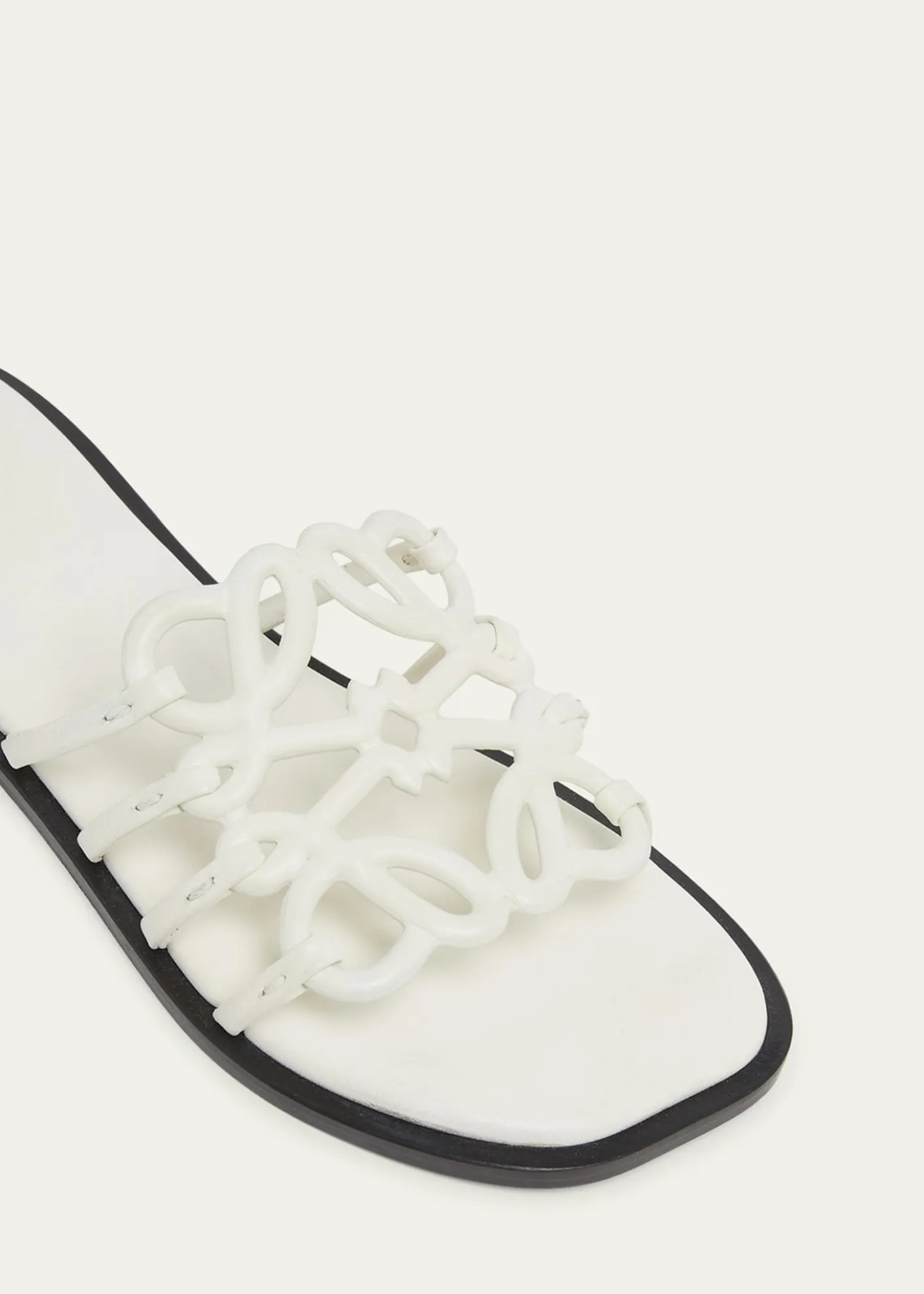LoewePetal Leather Anagram Slide Sandals