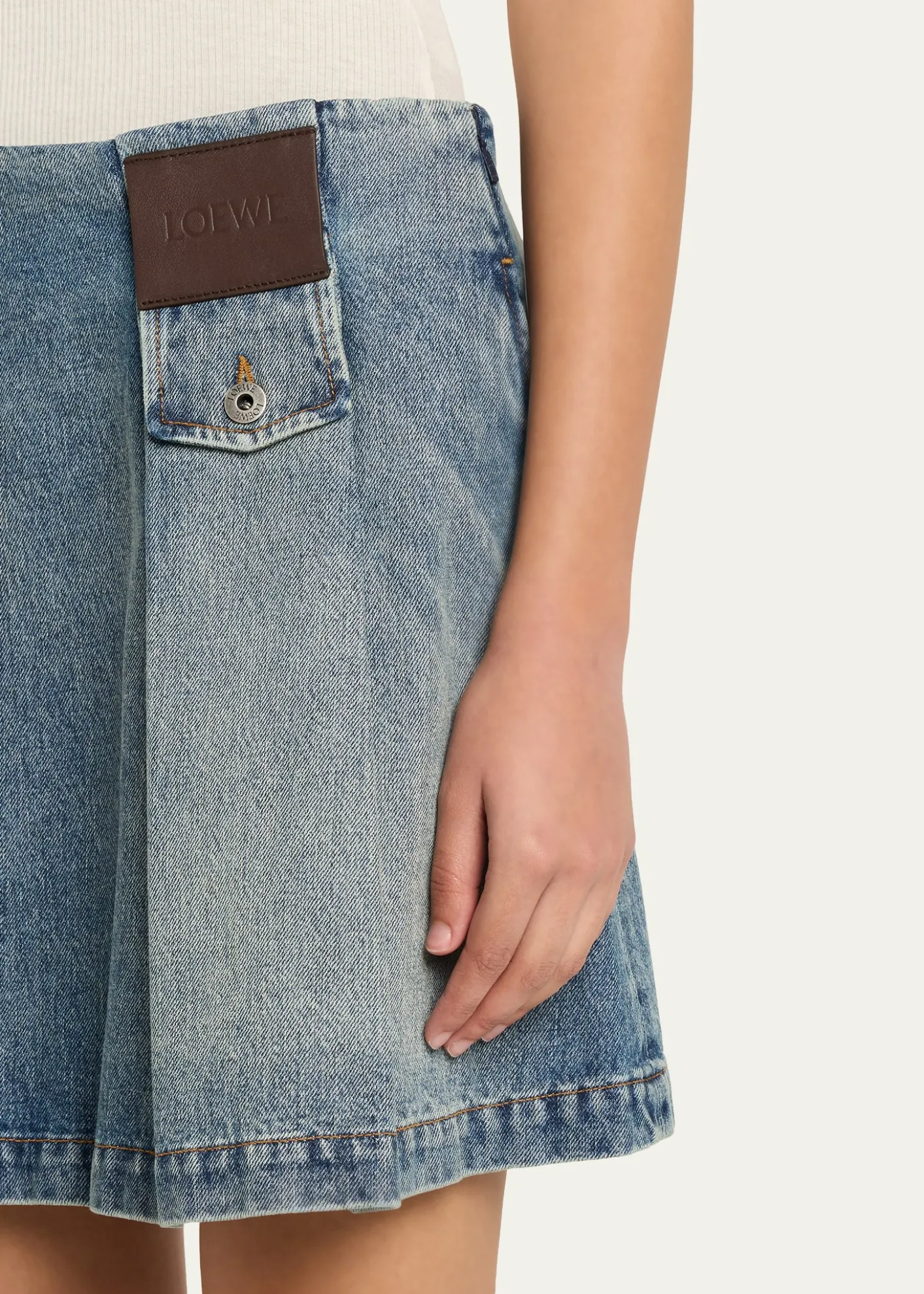 LoewePleated Mini Skirt