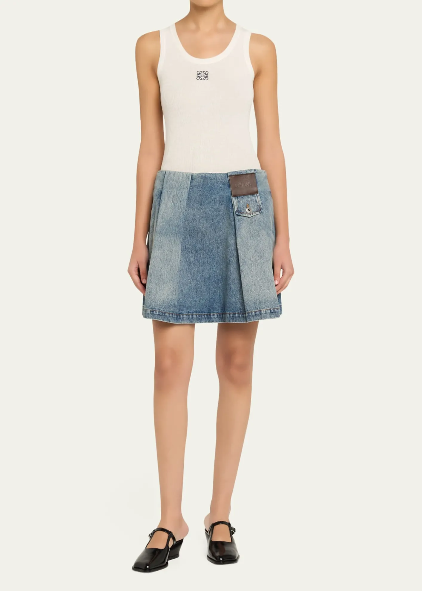LoewePleated Mini Skirt