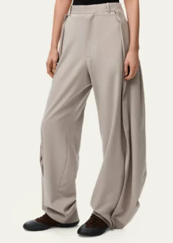 LoewePleated Wool Wide-Leg Trousers
