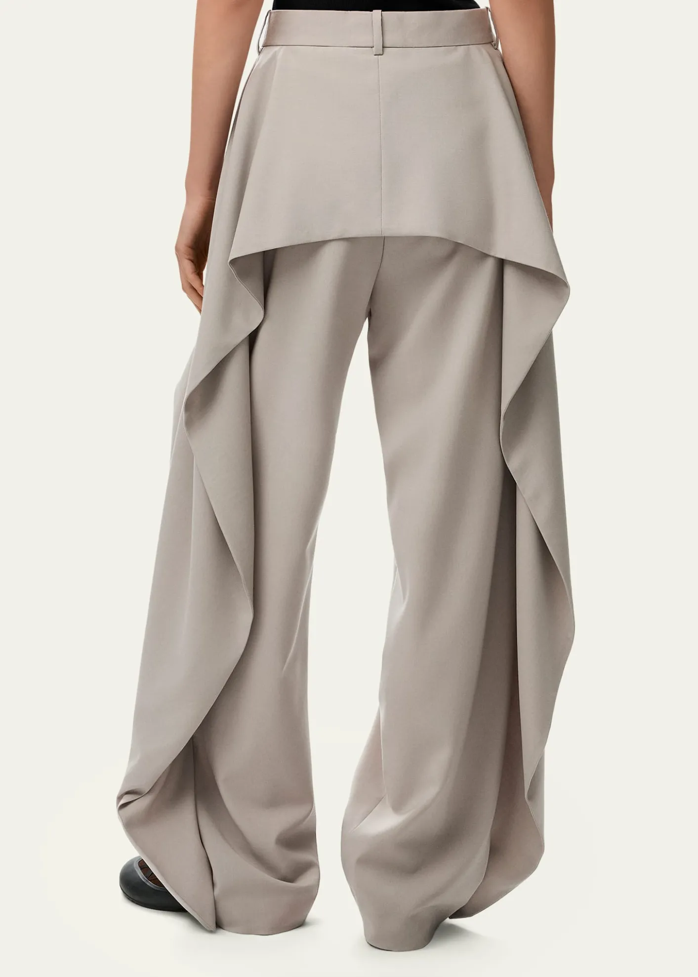 LoewePleated Wool Wide-Leg Trousers