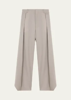 LoewePleated Wool Wide-Leg Trousers