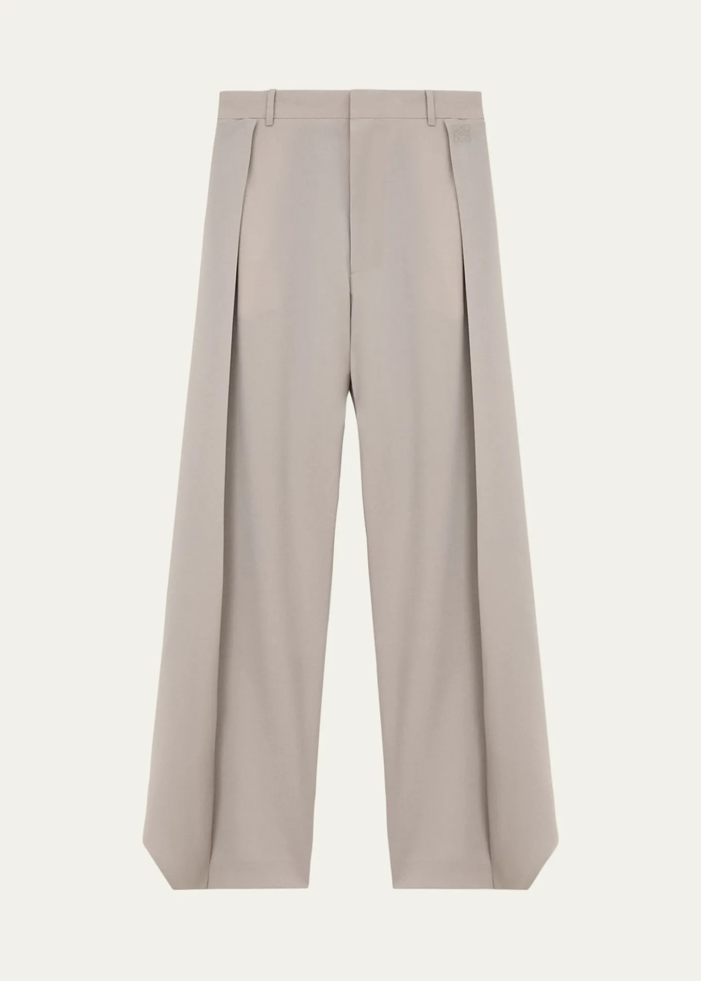 LoewePleated Wool Wide-Leg Trousers