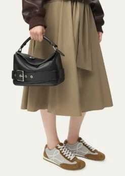 LoewePuzzle Biker Top-Handle Bag in Shiny Leather