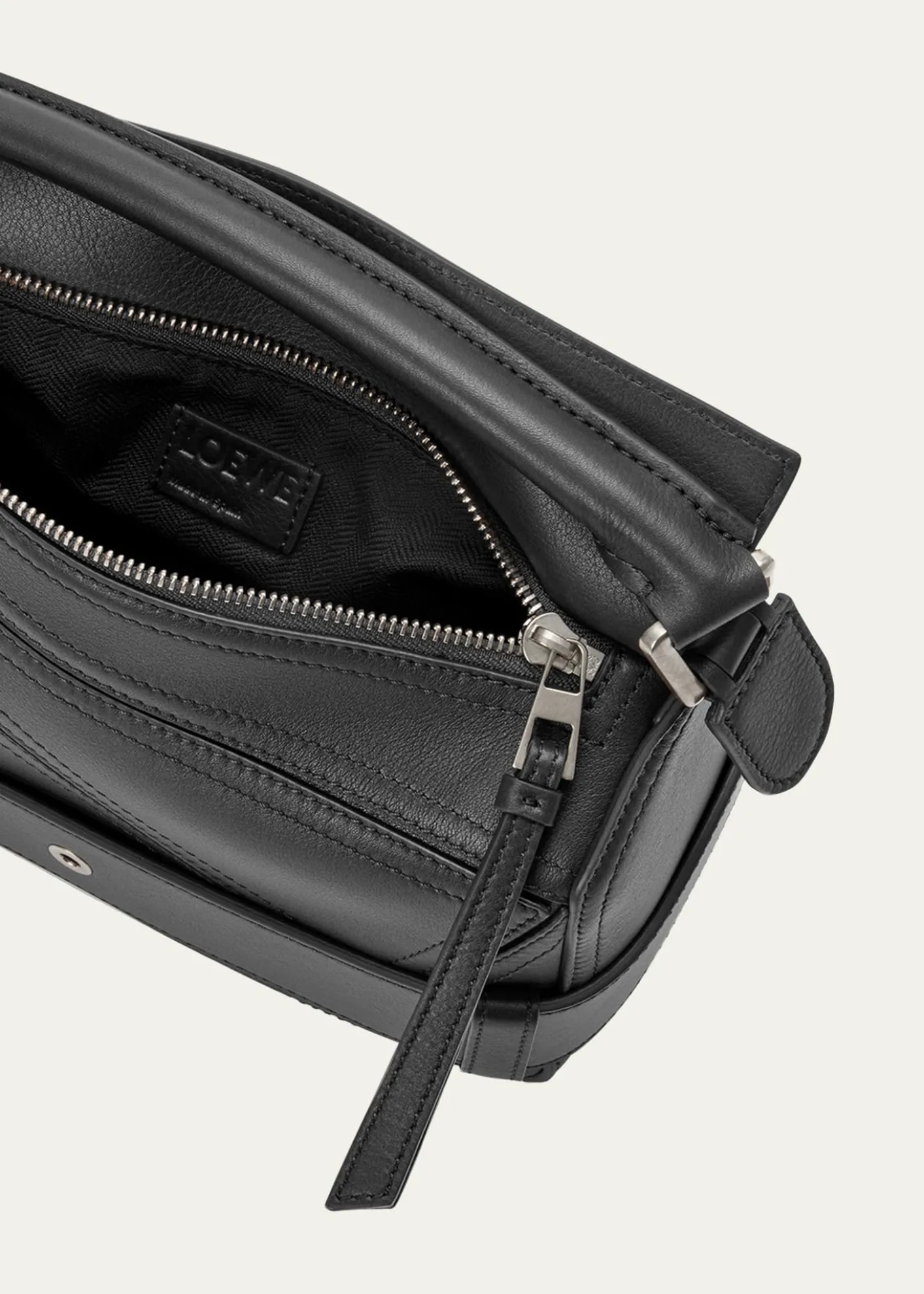 LoewePuzzle Biker Top-Handle Bag in Shiny Leather
