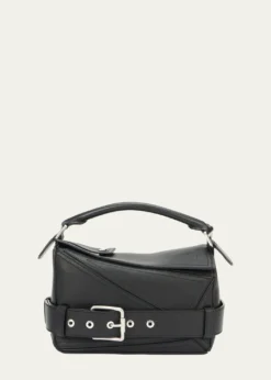 LoewePuzzle Biker Top-Handle Bag in Shiny Leather
