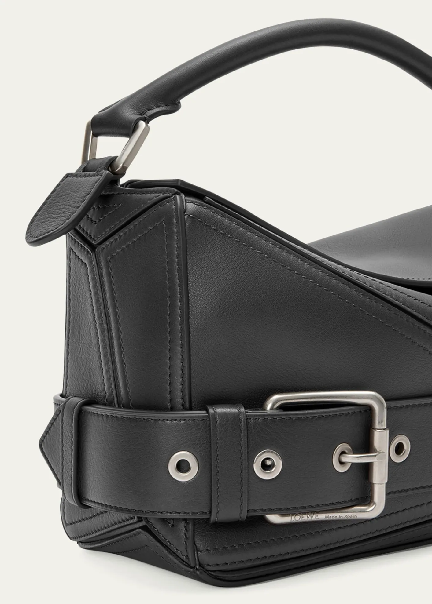LoewePuzzle Biker Top-Handle Bag in Shiny Leather