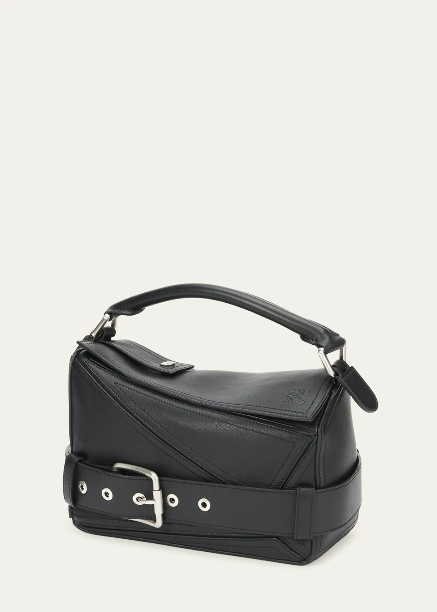LoewePuzzle Biker Top-Handle Bag in Shiny Leather