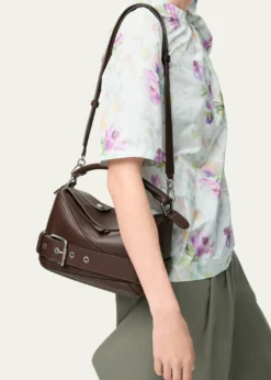 LoewePuzzle Biker Top-Handle Bag in Shiny Leather