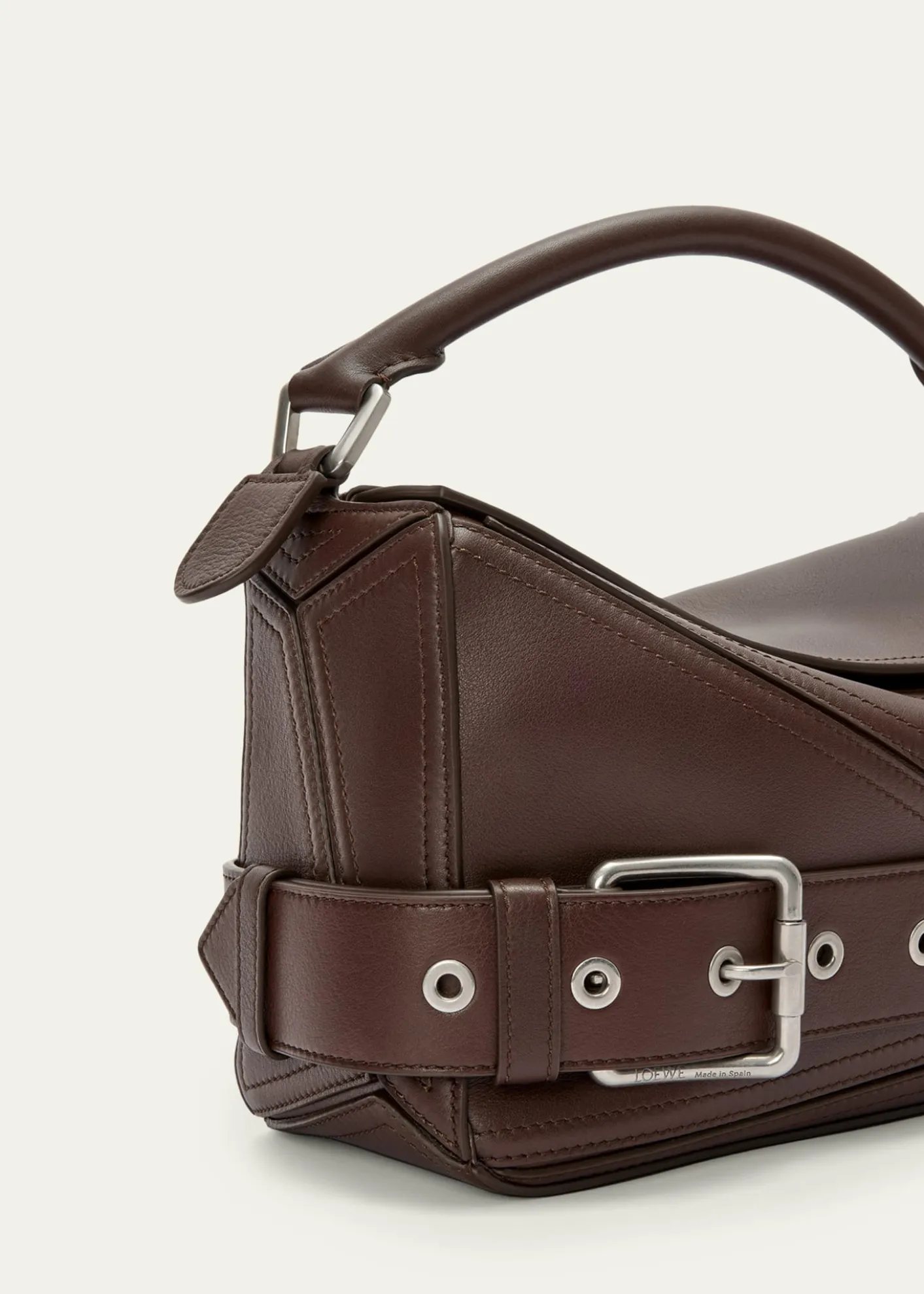LoewePuzzle Biker Top-Handle Bag in Shiny Leather