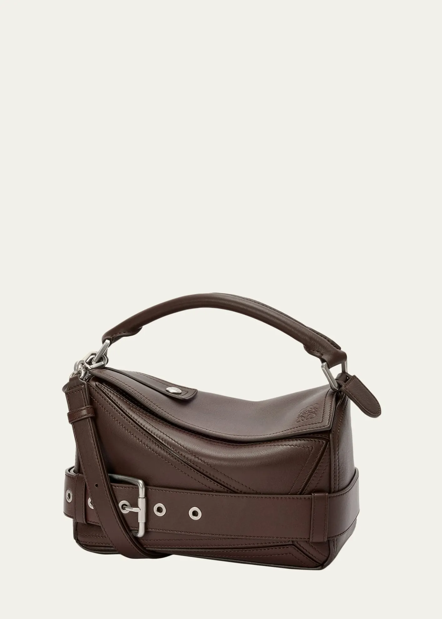 LoewePuzzle Biker Top-Handle Bag in Shiny Leather