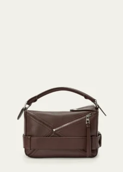 LoewePuzzle Biker Top-Handle Bag in Shiny Leather