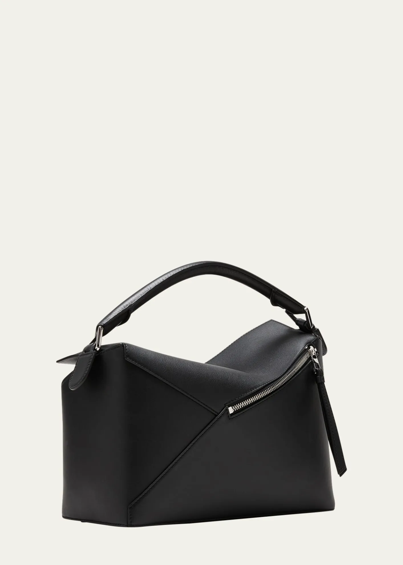 LoewePuzzle Edge Medium Top-Handle Bag in Grained Leather