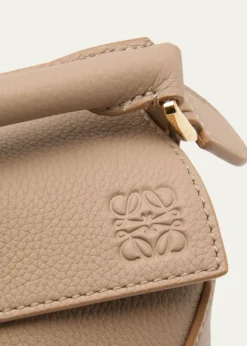 LoewePuzzle Edge Mini Top-Handle Bag in Grained Leather