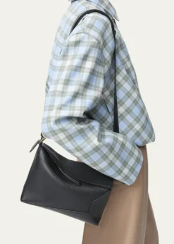 LoewePuzzle Edge Small Top-Handle Bag in Grain Leather