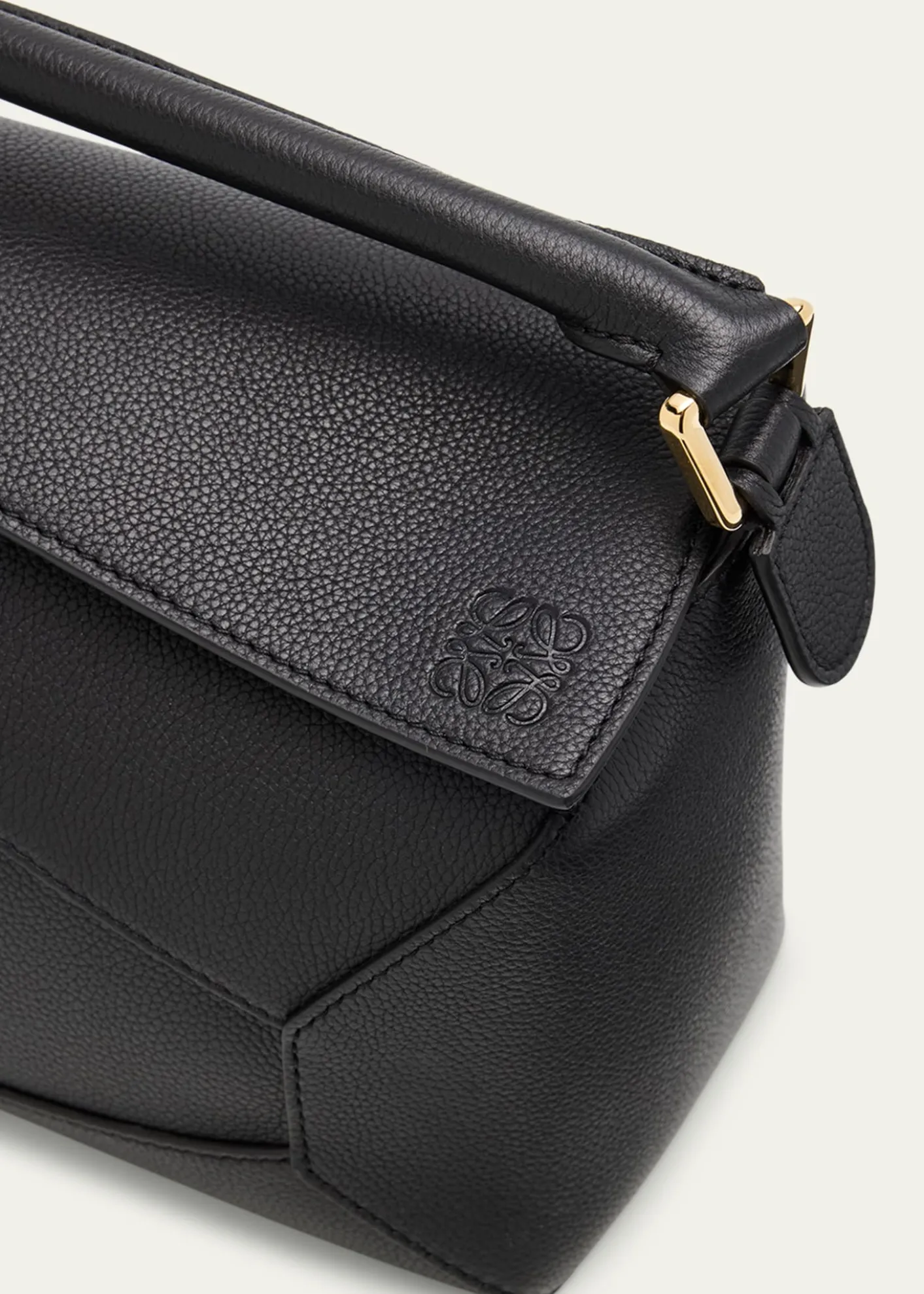 LoewePuzzle Edge Small Top-Handle Bag in Grain Leather