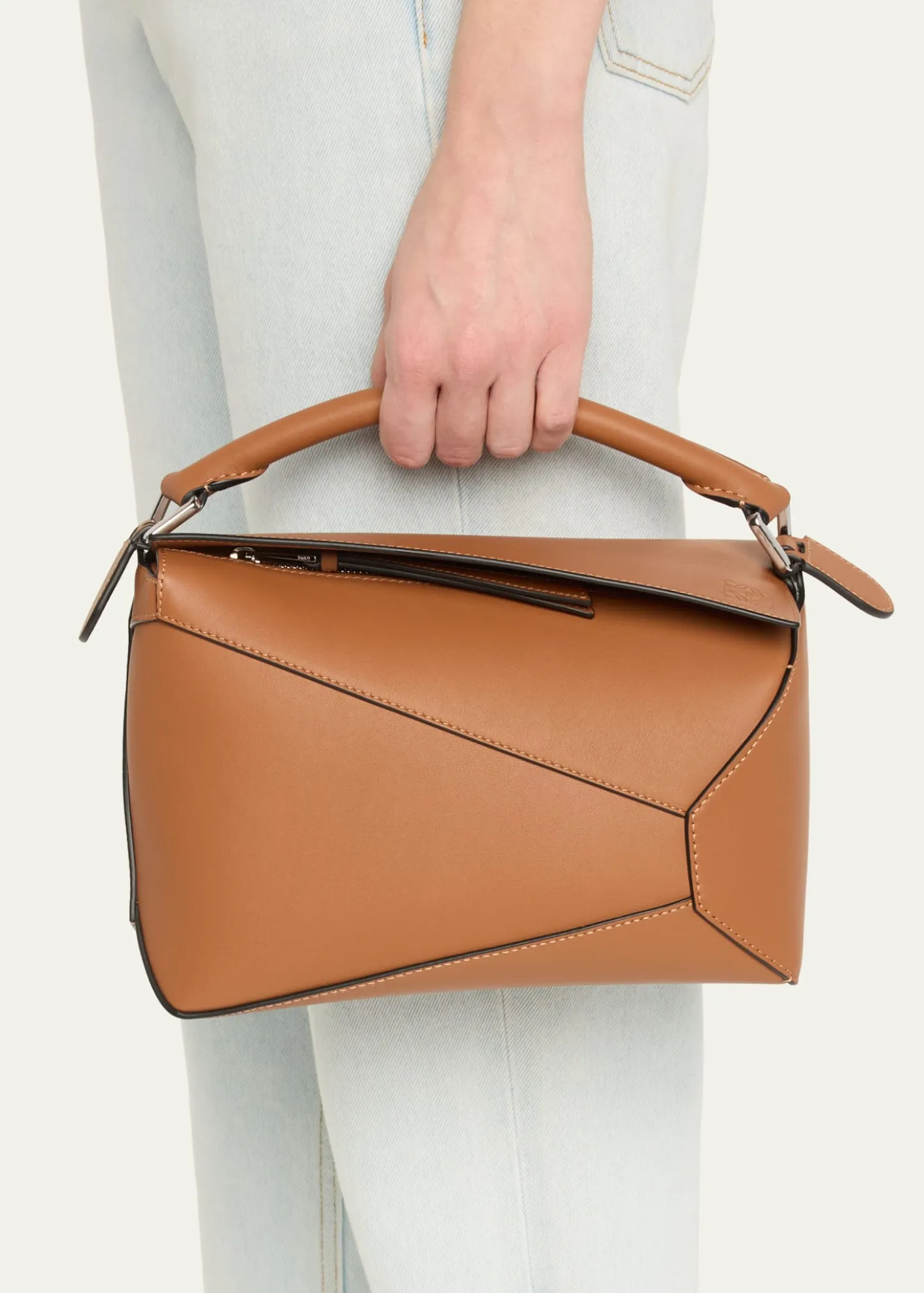 LoewePuzzle Edge Small Top-Handle Bag in Leather