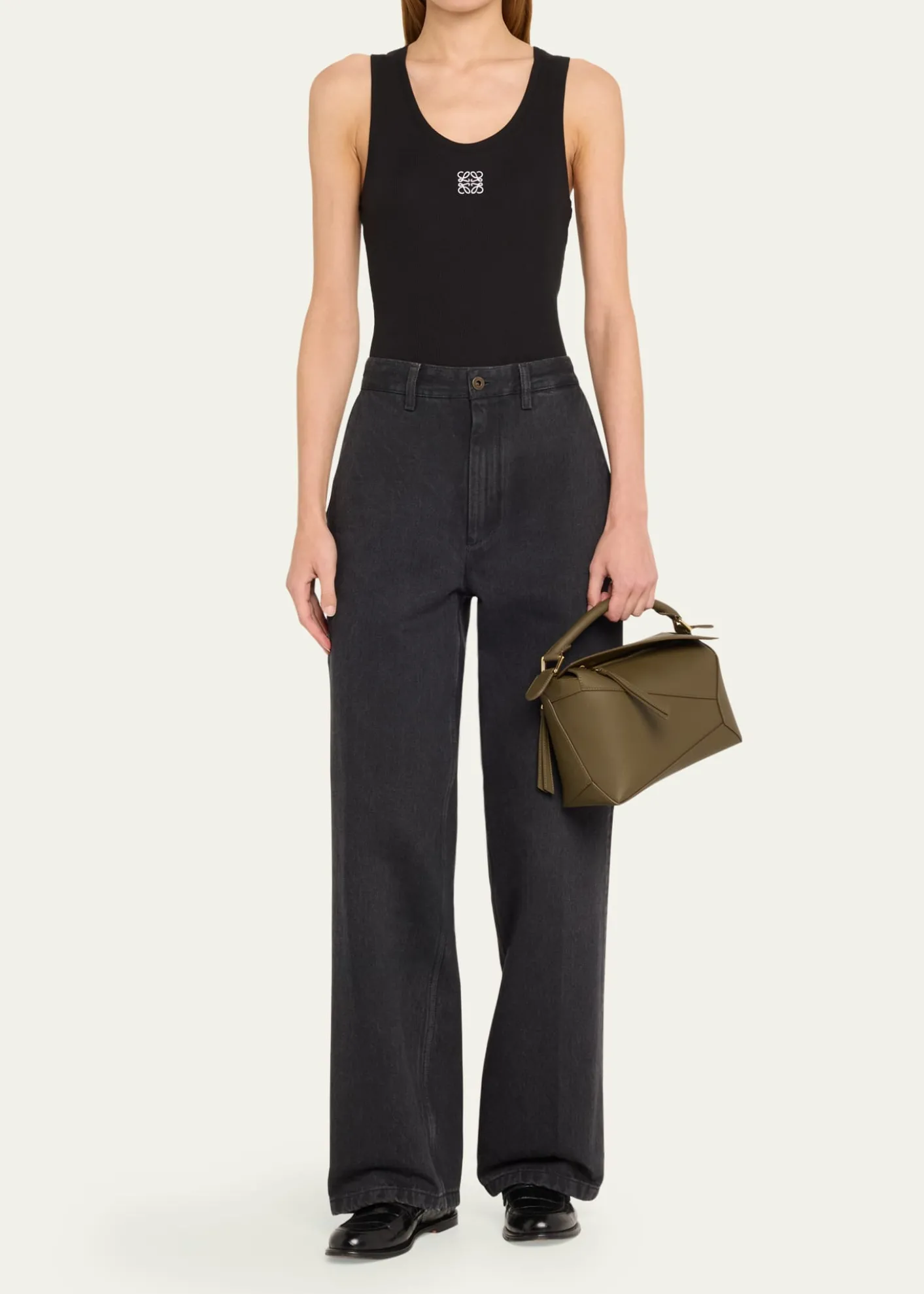 LoewePuzzle Edge Small Top-Handle Bag in Leather