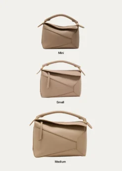 LoewePuzzle Edge Small Top-Handle Bag in Grained Leather