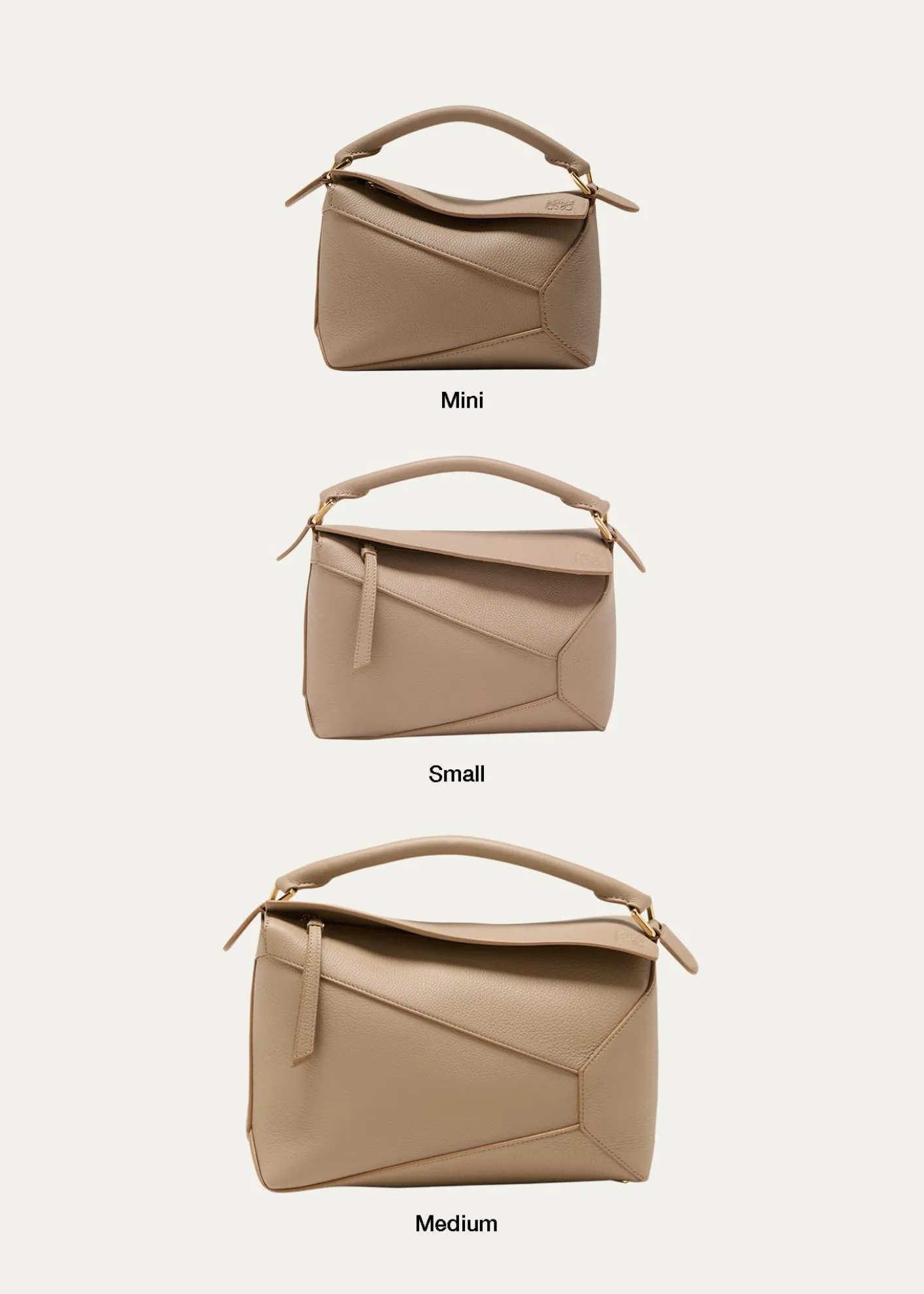 LoewePuzzle Edge Small Top-Handle Bag in Grained Leather