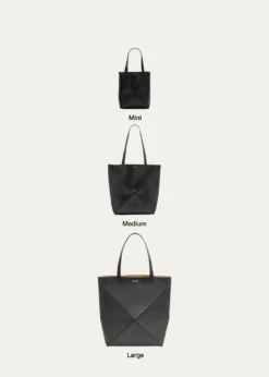 LoewePuzzle Fold Mini Tote Bag in Shiny Leather