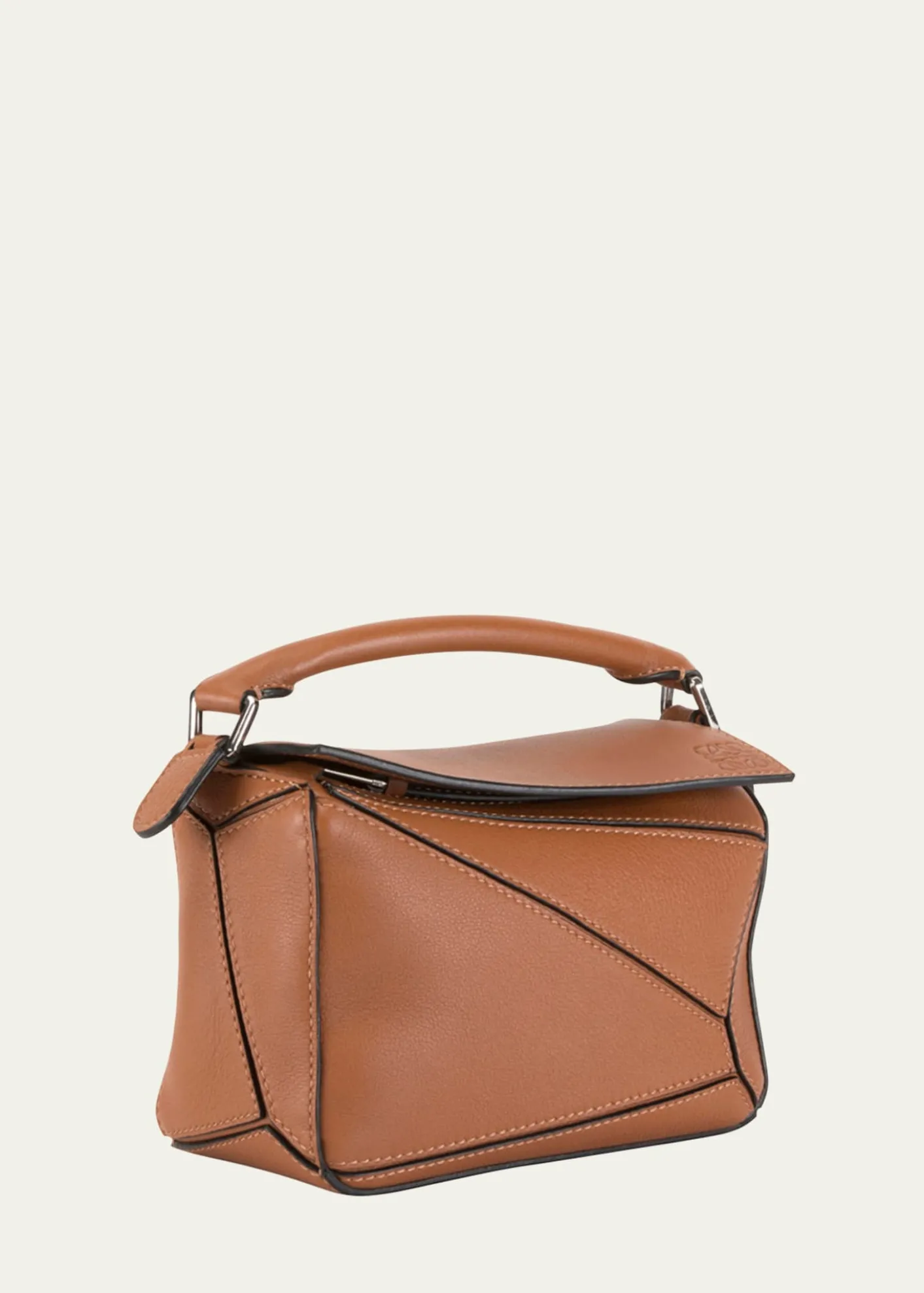 LoewePuzzle Mini Top-Handle Bag in Leather