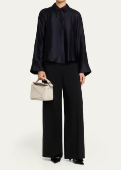 LoewePuzzle Panta Small Top-Handle Bag in Leather
