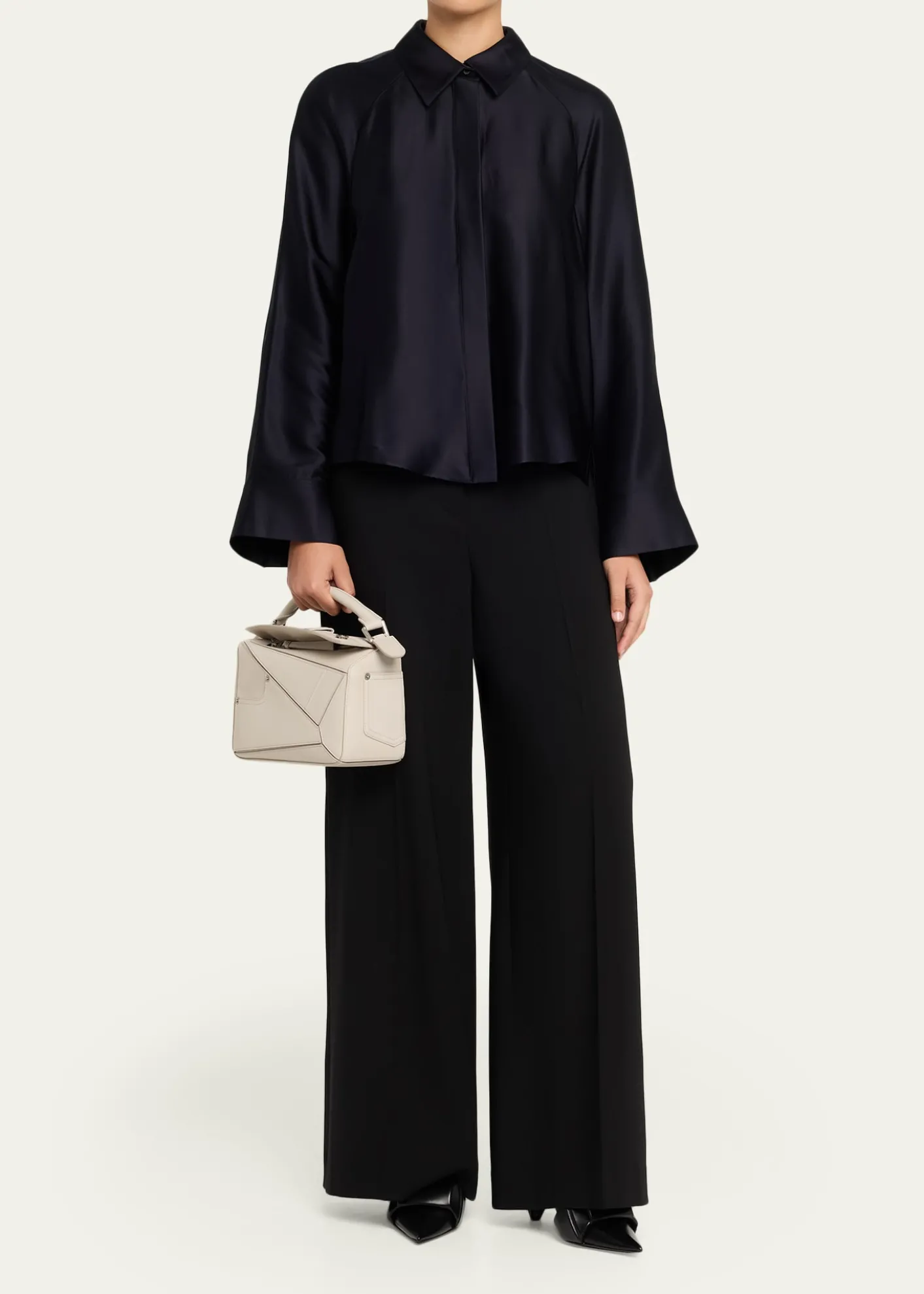 LoewePuzzle Panta Small Top-Handle Bag in Leather