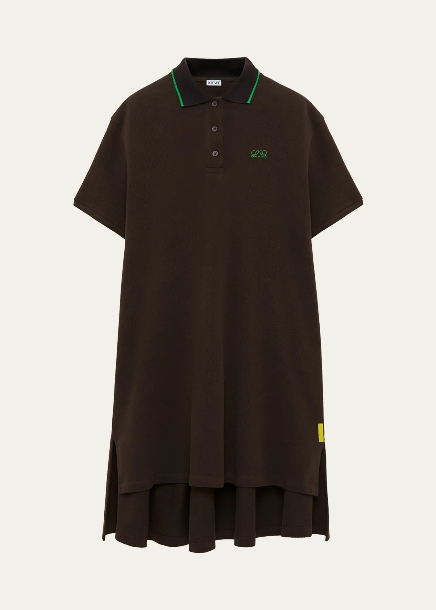 LoeweShort-Sleeve Cotton Pique High-Low Polo Dress