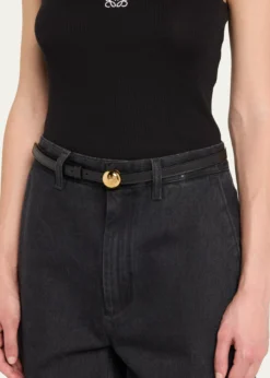LoeweSmooth Leather Skinny Belt