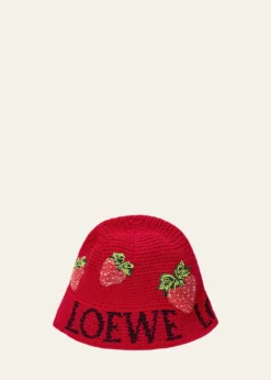 LoeweStrawberry Bucket Hat in Cotton