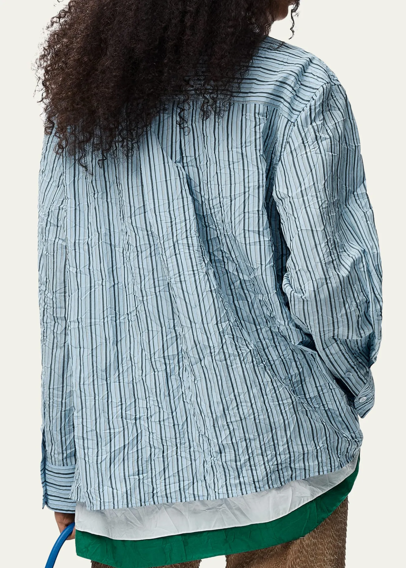 LoeweStriped Crinkled Cotton Button-Down Shirt