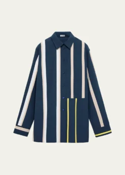 LoeweStripe Paneled Button-Down Shirt