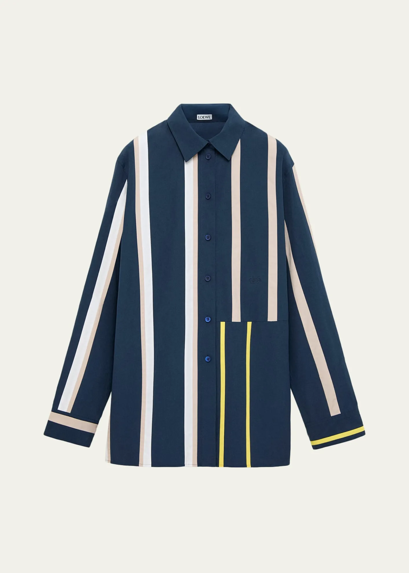 LoeweStripe Paneled Button-Down Shirt
