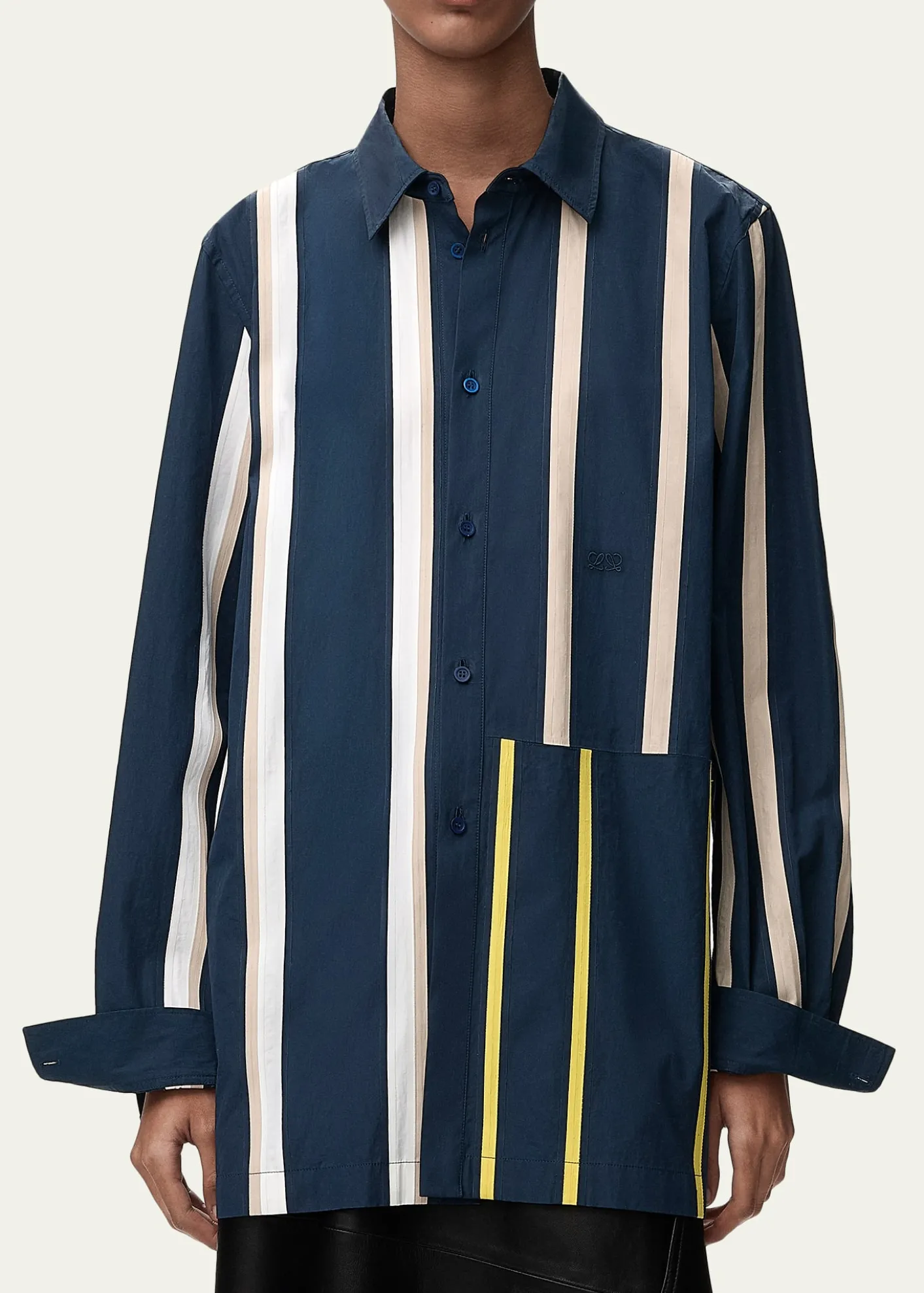 LoeweStripe Paneled Button-Down Shirt