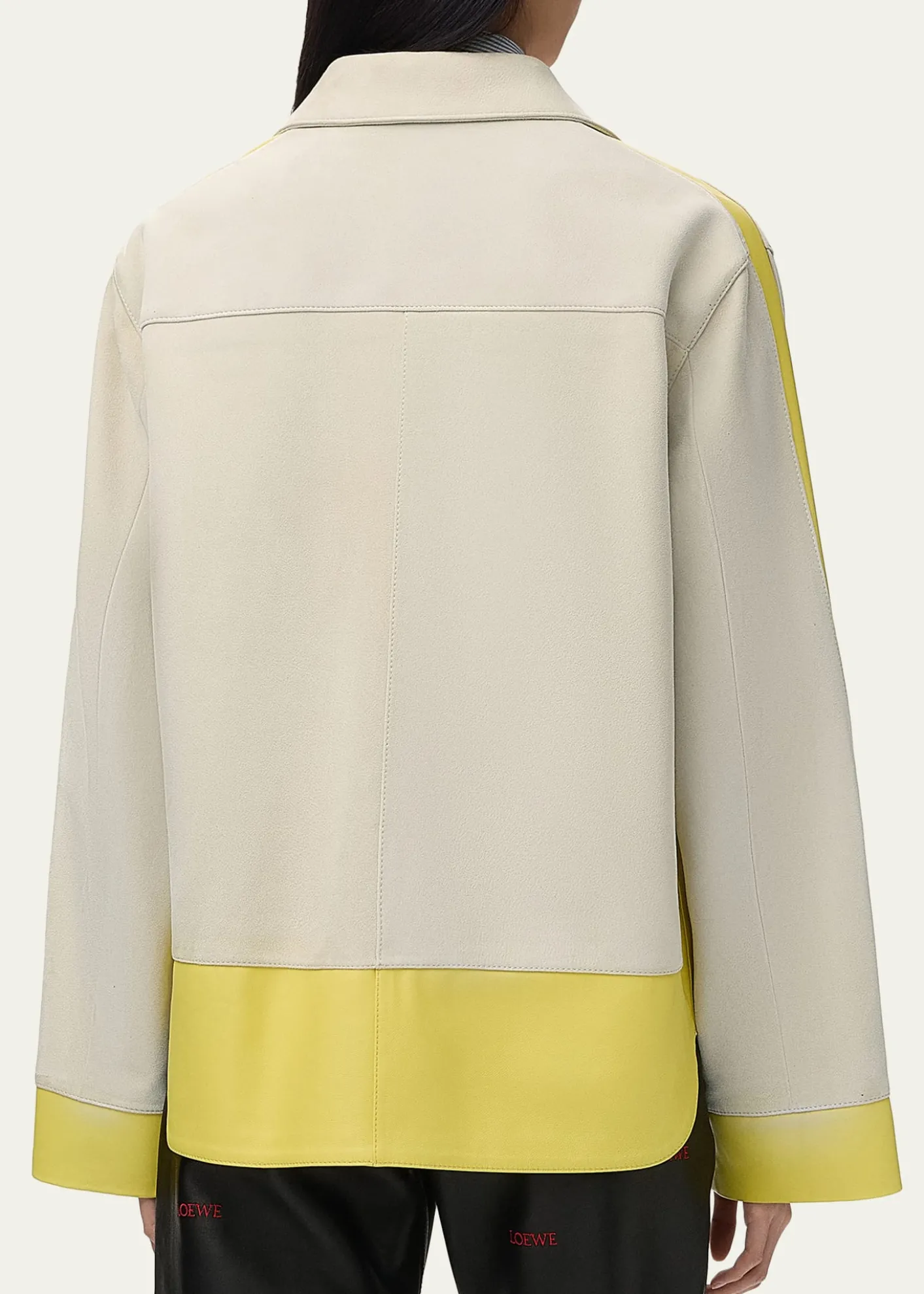 LoeweTurn Up Leather Colorblock Jacket