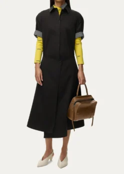 LoeweWrapped Short-Sleeve Midi Shirtdress