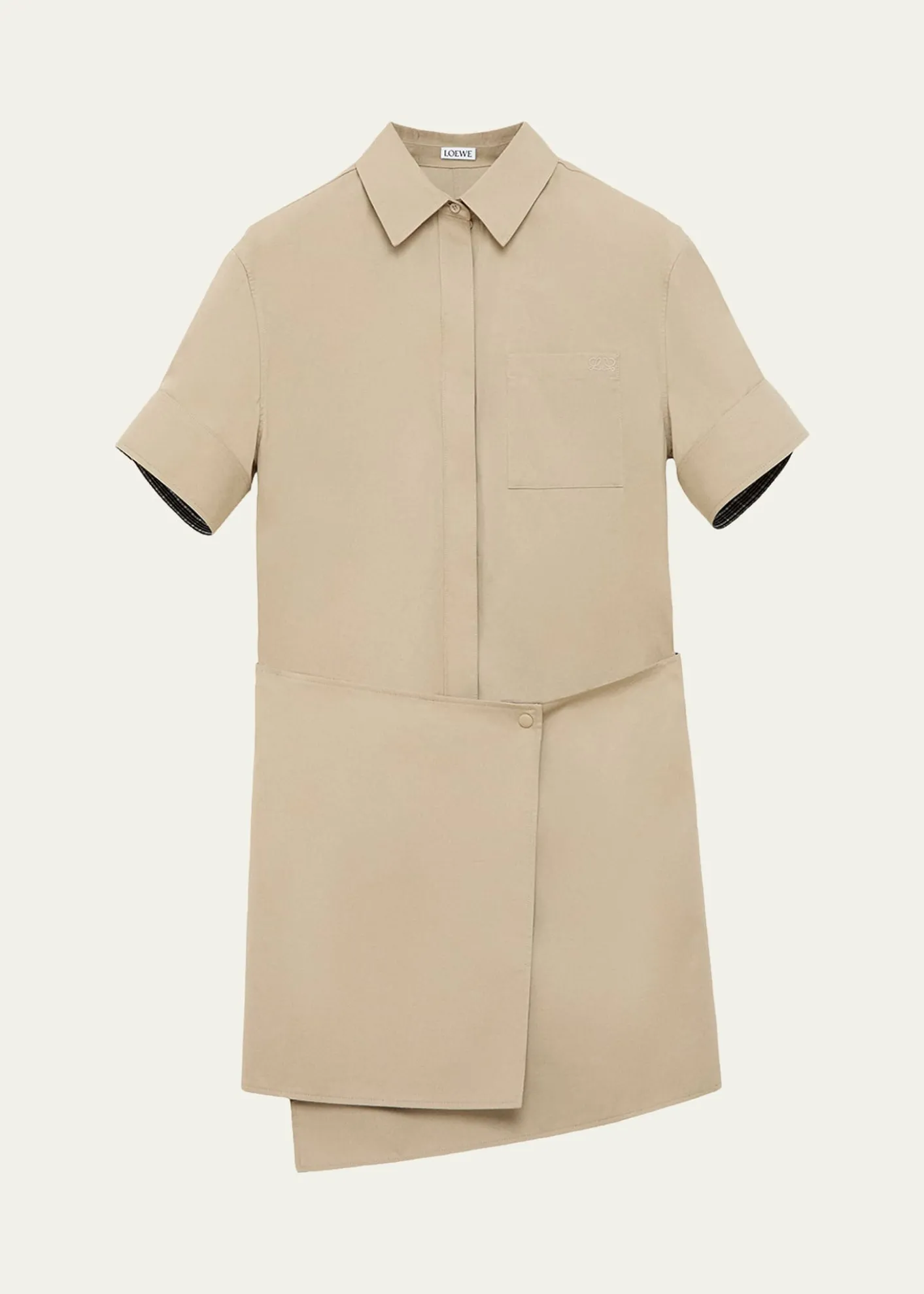 LoeweWrapped Short-Sleeve Shirtdress