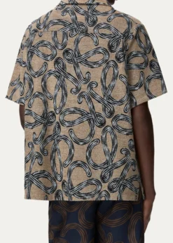 Loewex Paula's Ibiza Men's Towel Terry Jacquard L-Script Short-Sleeve Shirt