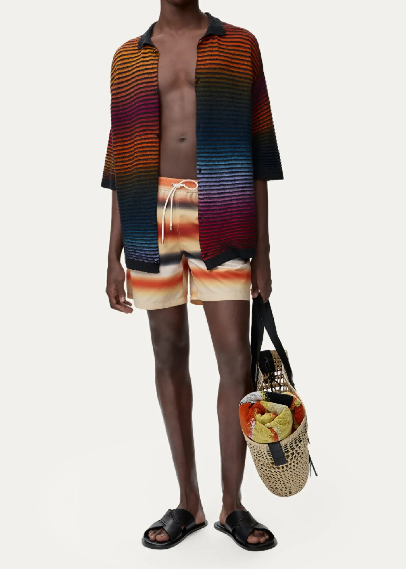 Loewex Paula's Ibiza Men's Multi-Stripe Knit Shirt