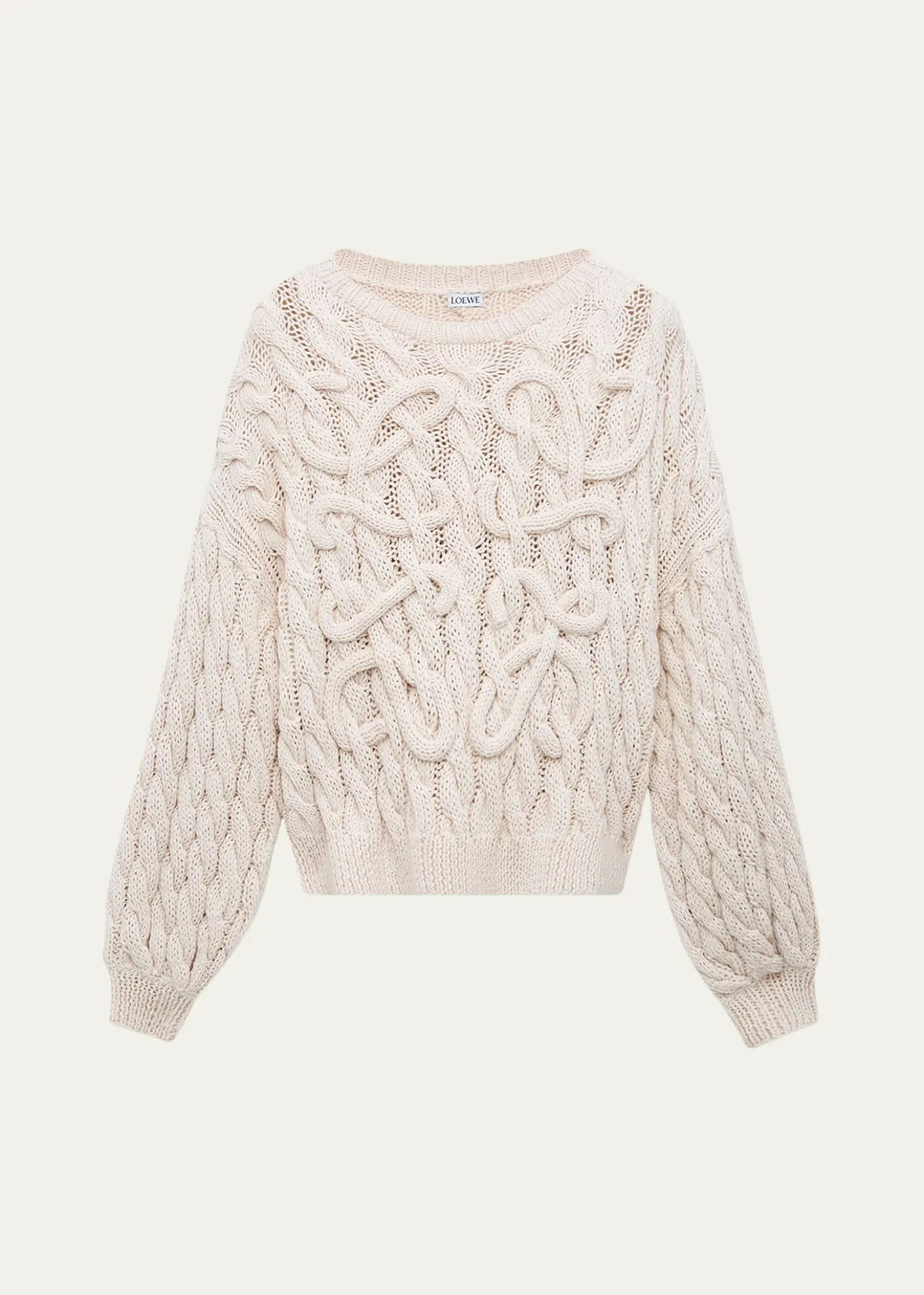 Loewex Paula's Ibiza Anagram Cable-Knit Sweater