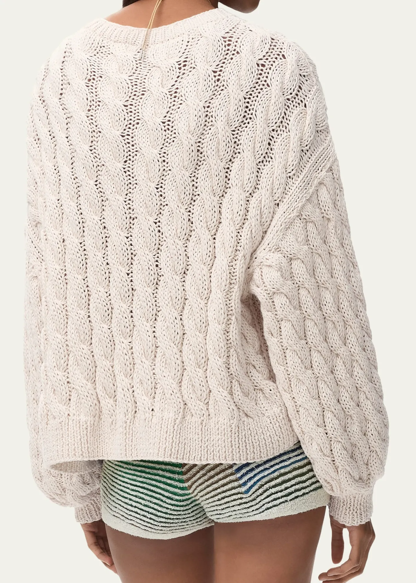 Loewex Paula's Ibiza Anagram Cable-Knit Sweater