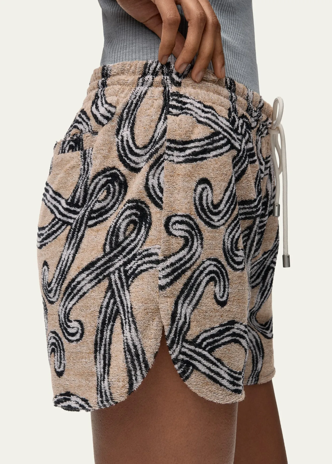 Loewex Paula's Ibiza Anagram-Print Towelling Pull-On Shorts