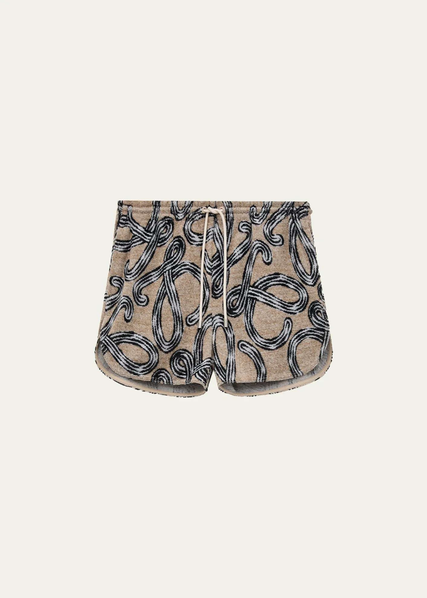 Loewex Paula's Ibiza Anagram-Print Towelling Pull-On Shorts