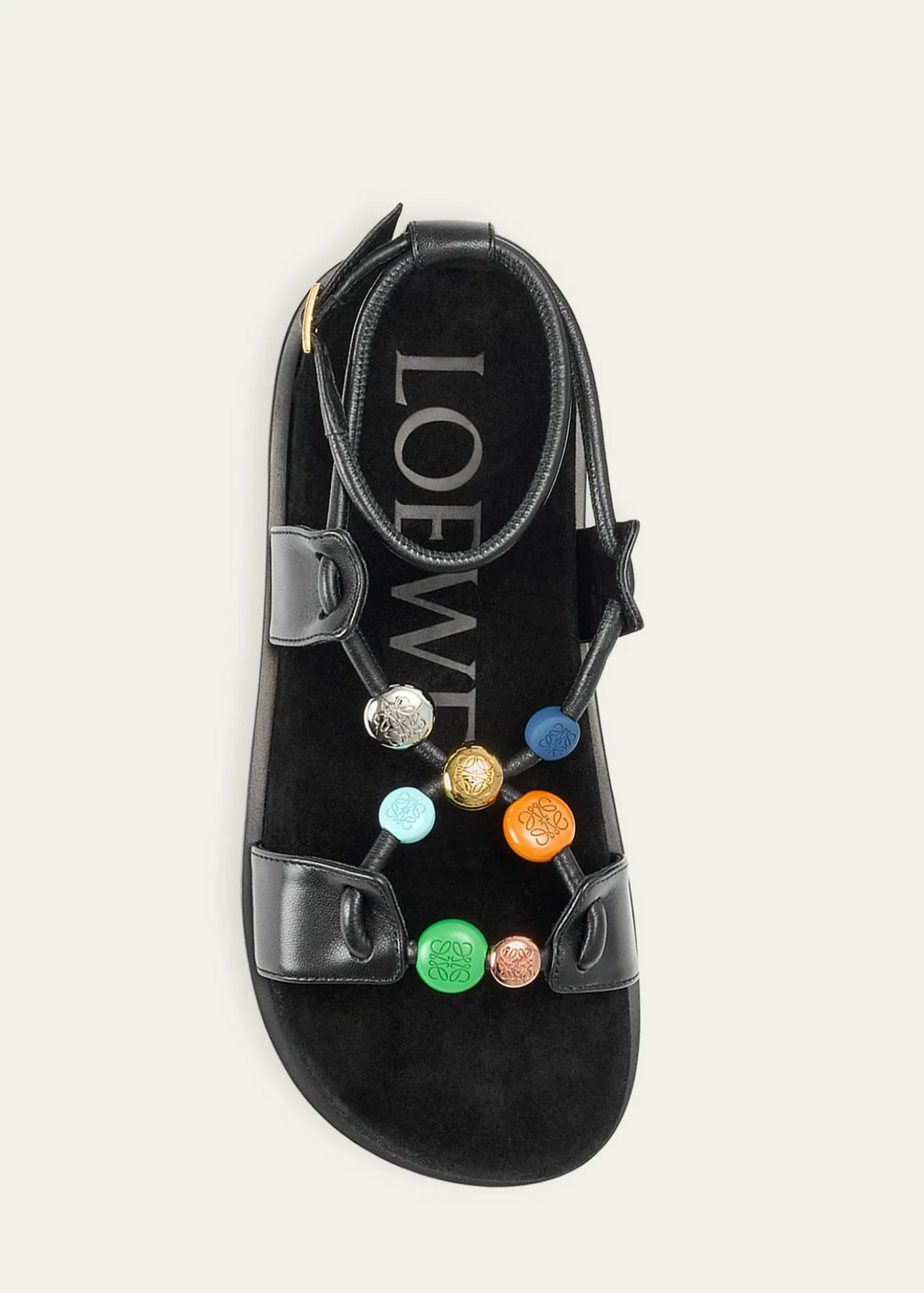 Loewex Paula's Ibiza Anagram Pebble Bead Leather Sandals