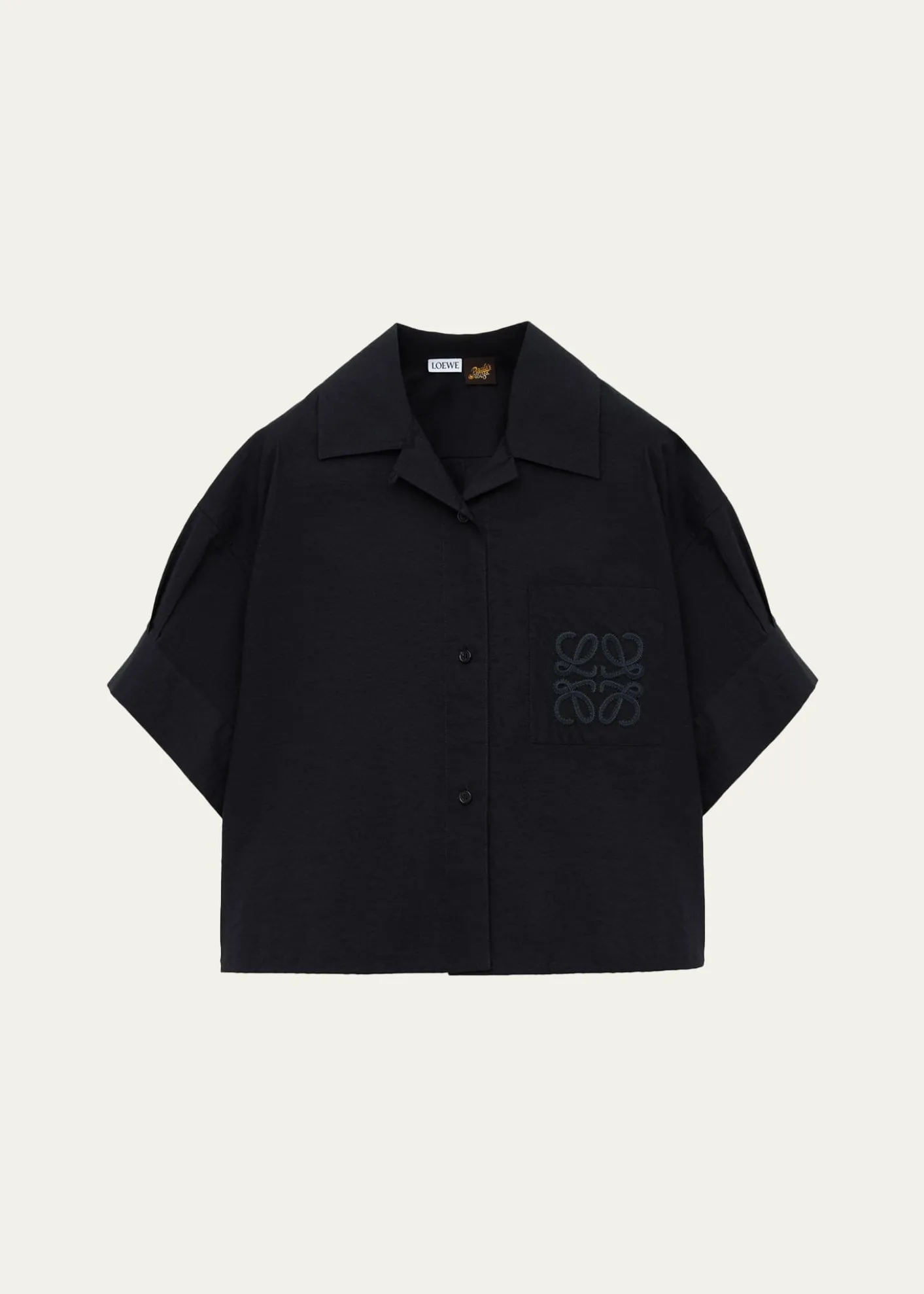 Loewex Paula's Ibiza Anagram Short-Sleeve Button-Down Shirt