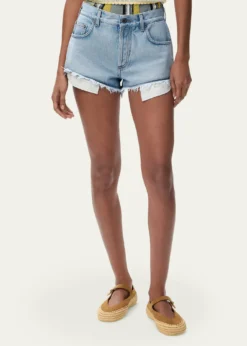 Loewex Paula's Ibiza Cotton Anagram Frayed Cut-Off Shorts