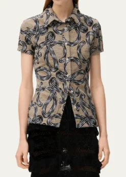 Loewex Paula's Ibiza Cotton-Blend Large Logo Buttoned Shirt