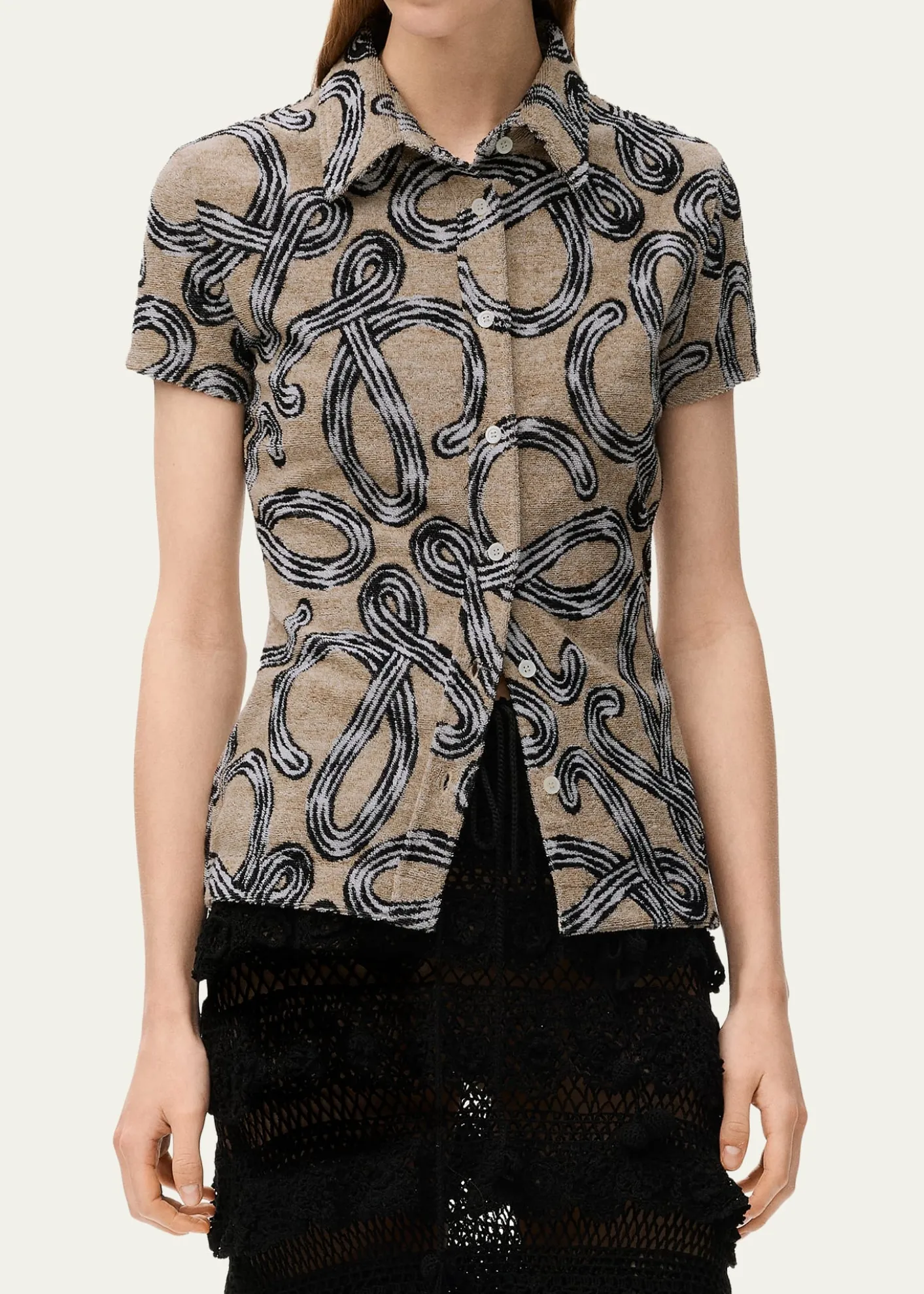 Loewex Paula's Ibiza Cotton-Blend Large Logo Buttoned Shirt