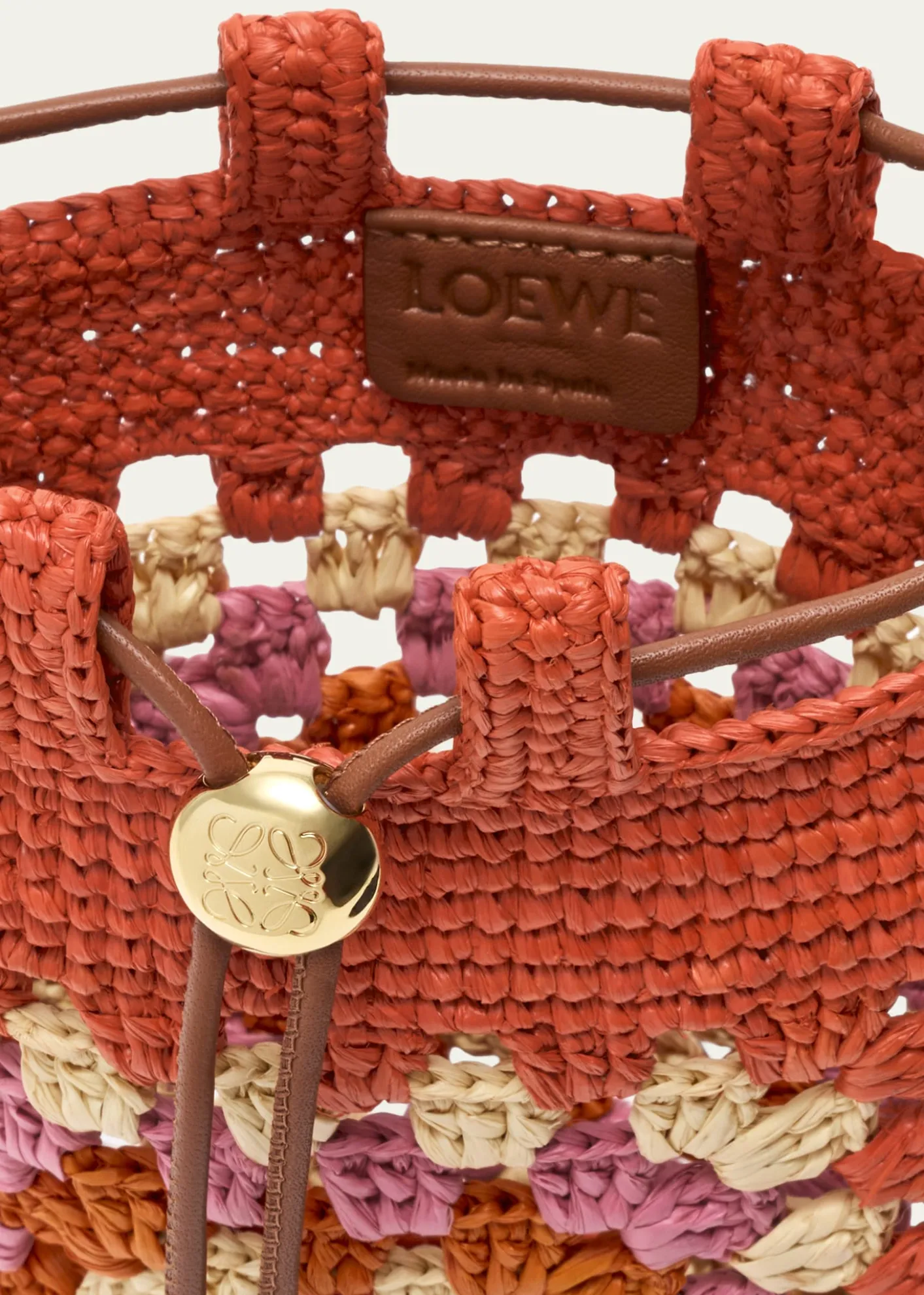 Loewex Paula's Ibiza Crochet Raffia Pocket Crossbody Bag